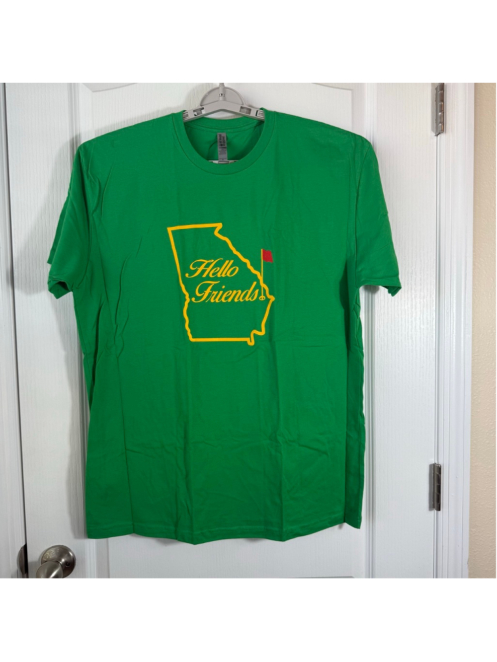 Men's Next Level Apparel Green Hello Friends Georgia Map Tee XL